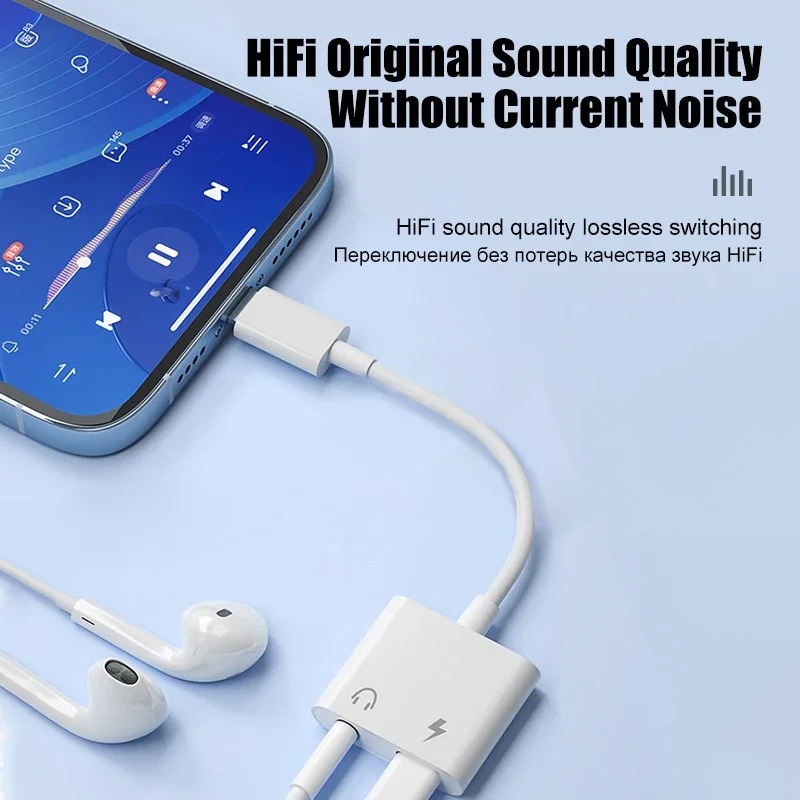 Audio Adapter For iPhone 14 13 - Earphone Splitter Jack ulasan dan harga